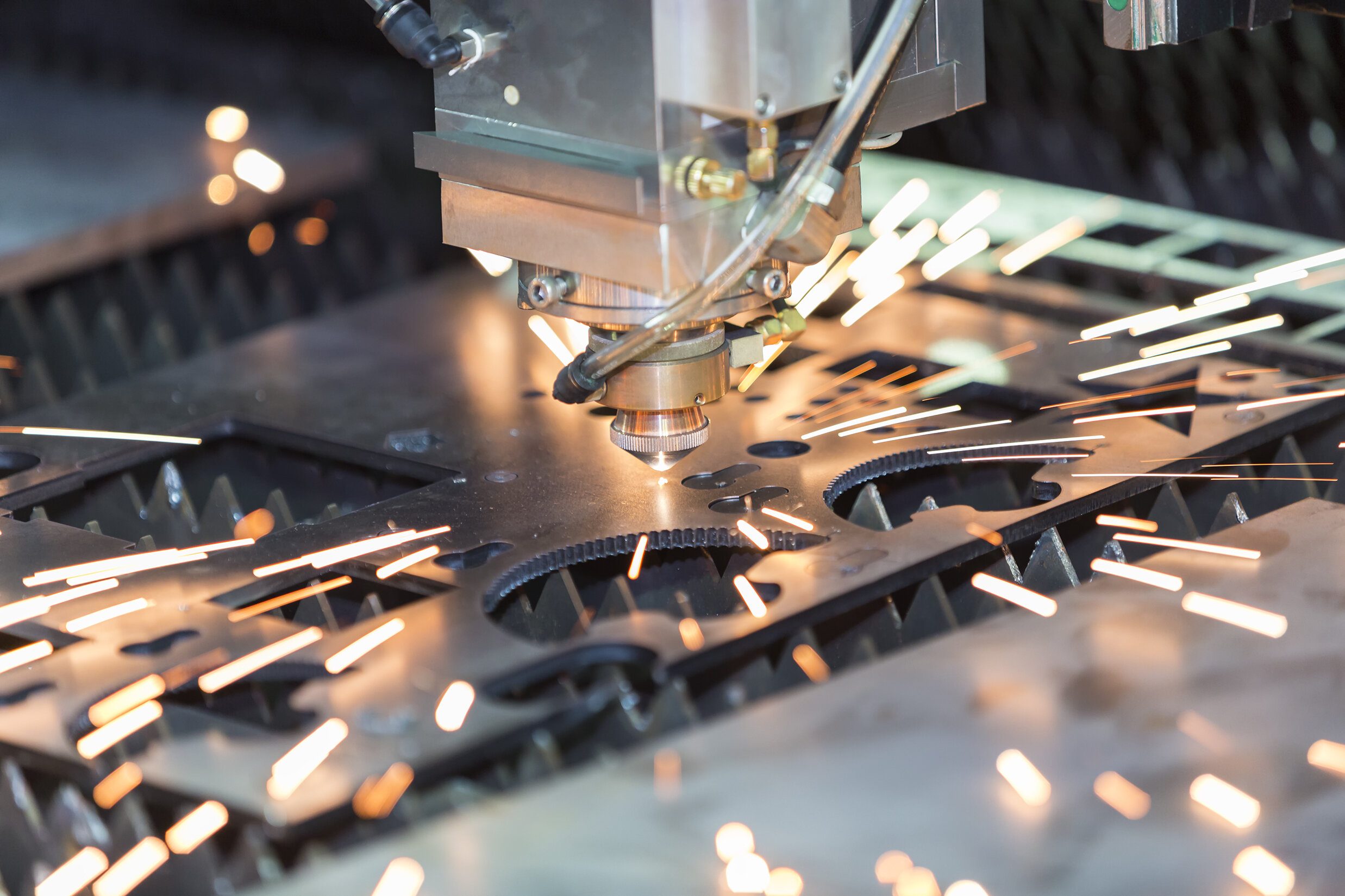CNC fibre laser cutting steel